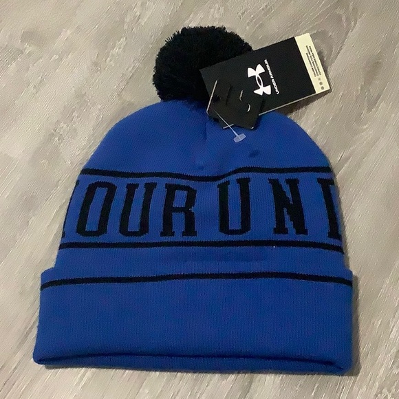 Under Armour men’s blue and black winter beanie hat - Picture 2 of 6